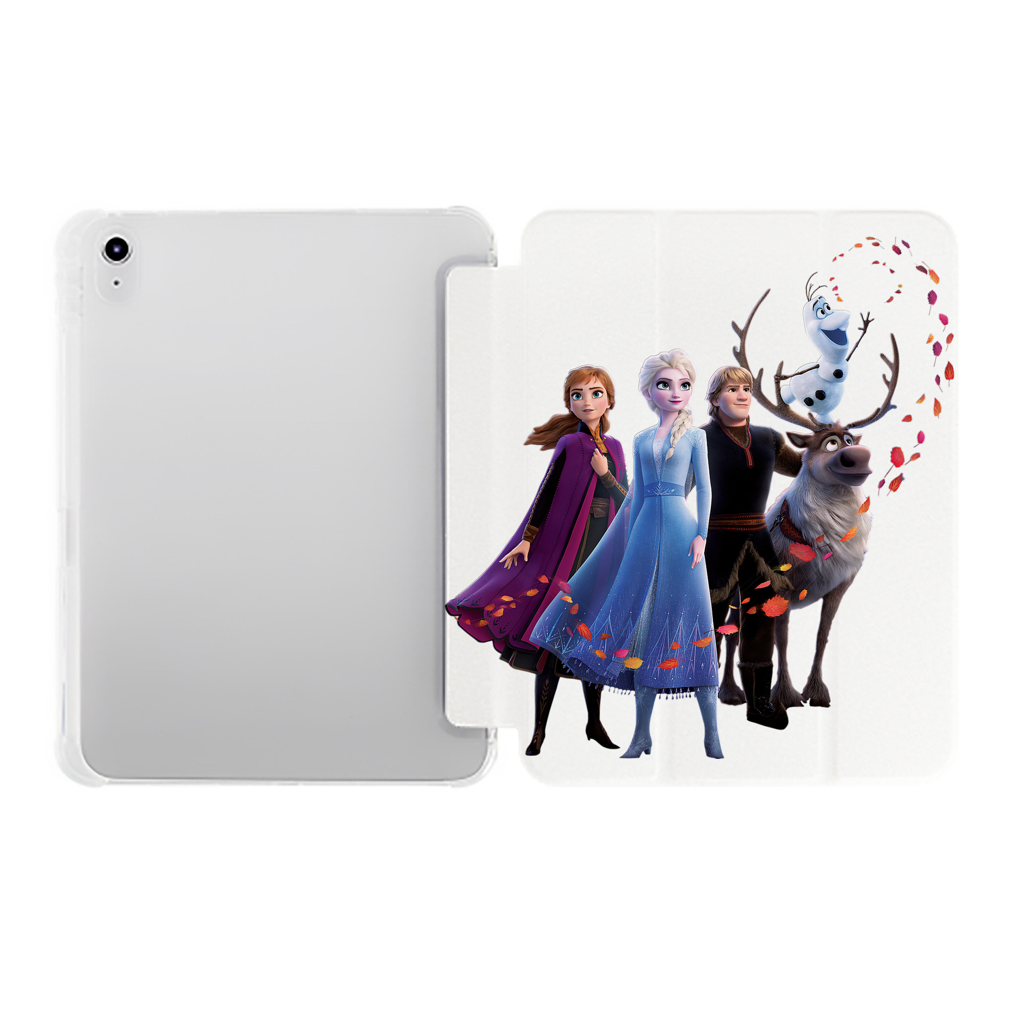 （画像用） アナと雪の女王 アンナ エルサ Frozen Anna Elsa IPad ケース ペン収納付き 三つ折りスタンド PUレザー×シリコン 対応機種9.5/10.5/10.9インチ